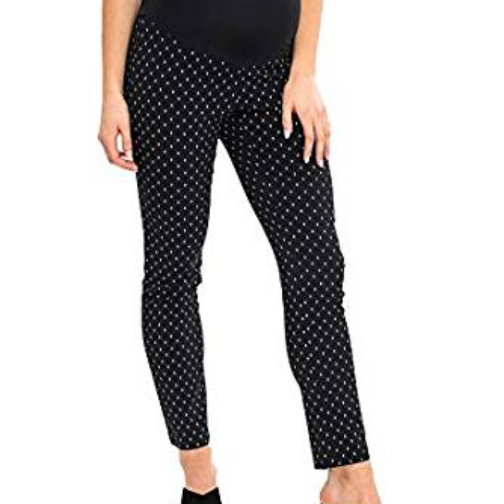 Pants maternity womens size M(8-10) new Great Expectations black & white career